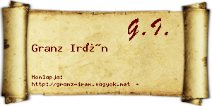 Granz Irén névjegykártya